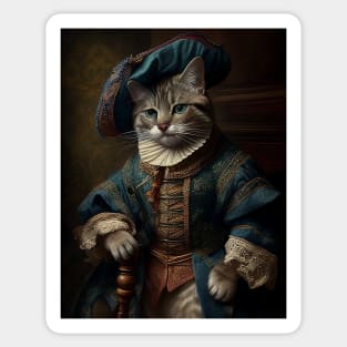 Victorian cat portrait 5 Sticker